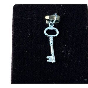 Rhodium Plated Sterling Silver Antique Skeleton Key Charm by Rembrandt